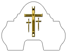 DARAY-L-517-GD-WT Gold 3 Crosses White